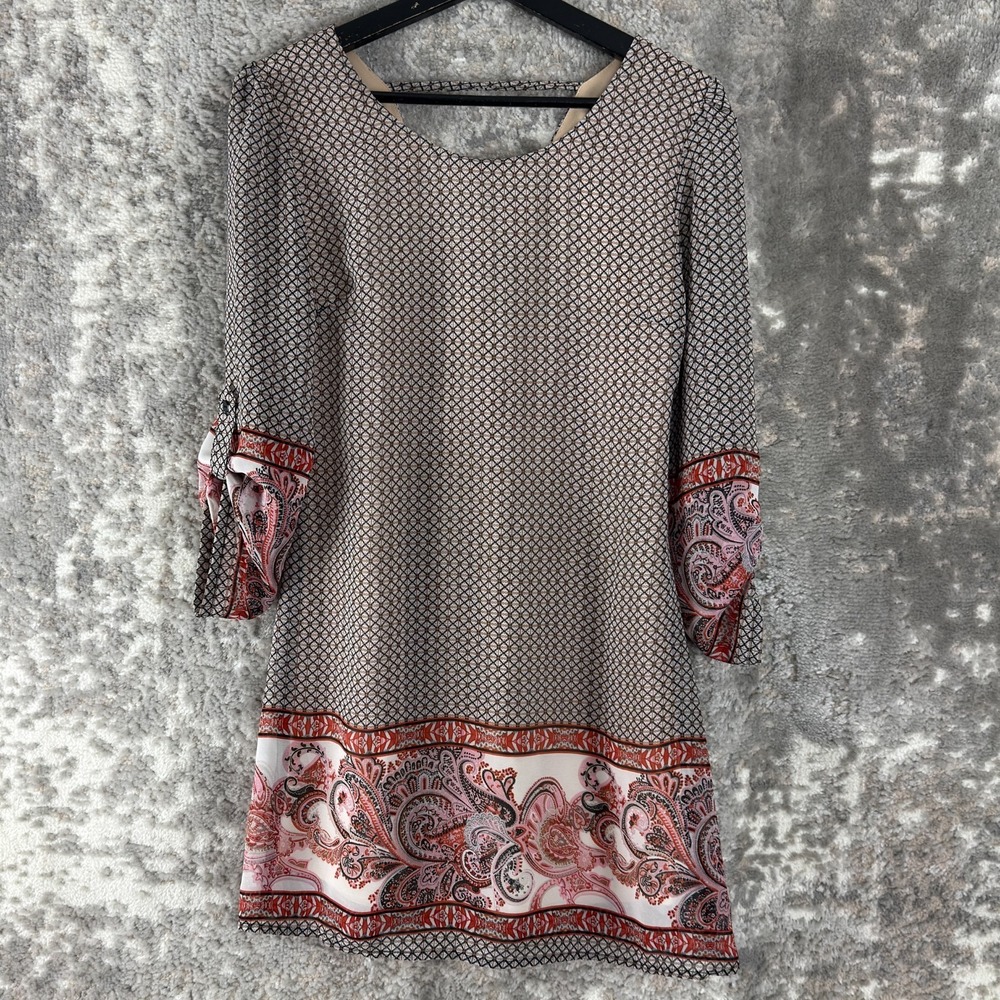 Speechless Size XS Boho Paisley Casual Tunic Top 3/4 Sleeve V Neck Pullover‎